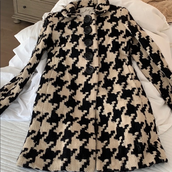 Milly Ladies Wool Houndstooth Coat - Picture 1 of 3
